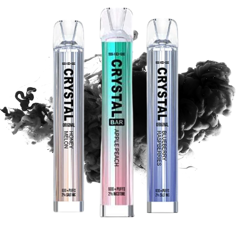 Crystal Bar Disposable Vapes by Vape Ske are a spectacular new bar that comes in a, you guessed it transparent crystal clear vape kit - Available At UK Vape World