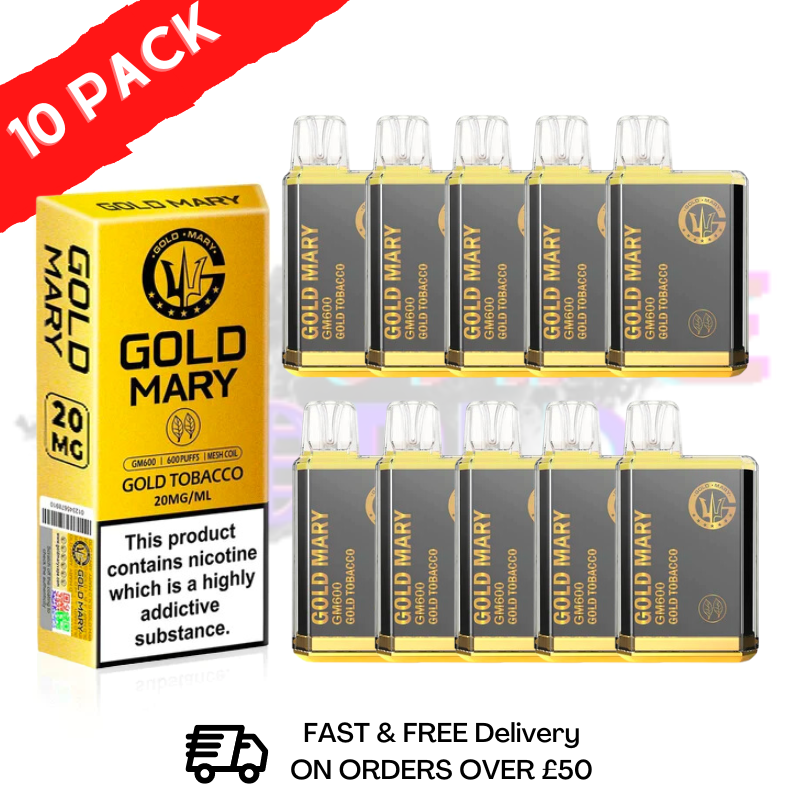 Gold Mary 600Puff Pack Of 10 Disposable - UK Vape World