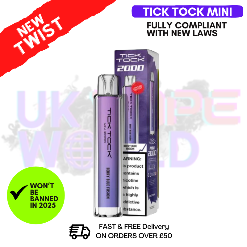 Berry Blue Fusion Tick Tock Mini 2000 Puff Kit