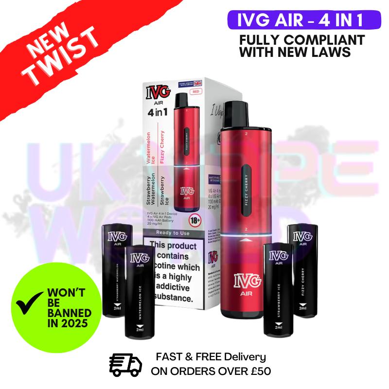 Buy Online IVG Air 4 in 1 Red Edition Prefilled Pod Kit - UK Vape World