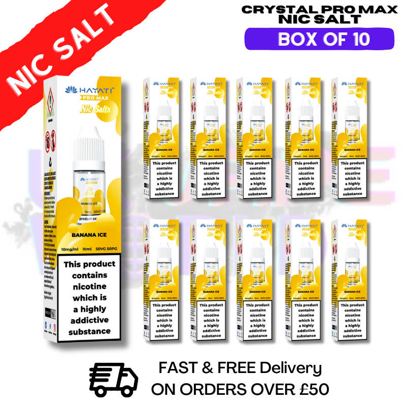 Banana ICE Hayati Crystal Bar Pro Max Pack / Box Of 10 Nic Salts