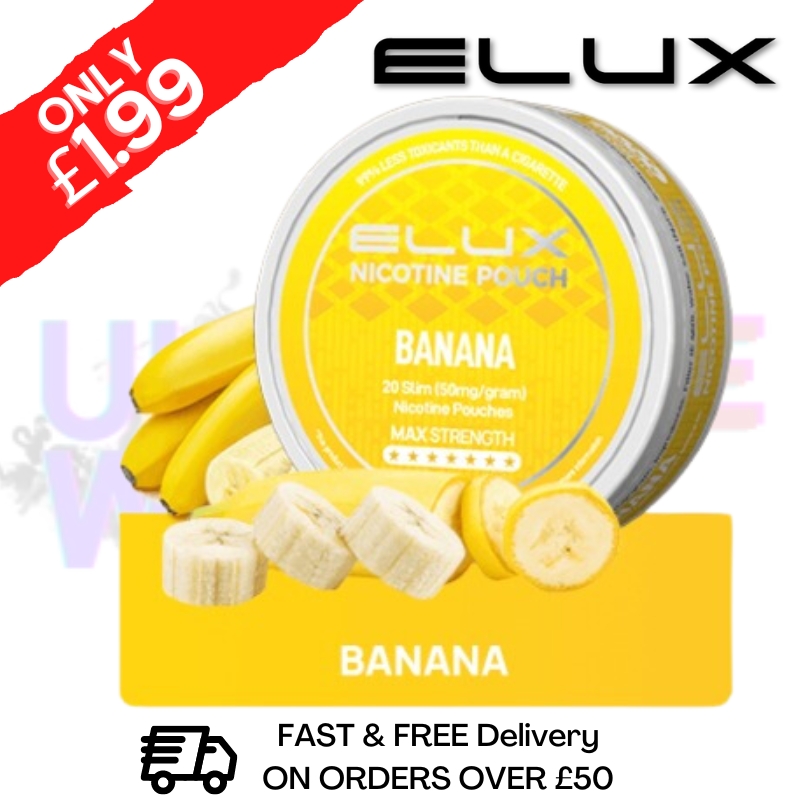 Shop Banana Elux Legend Nicotine Pouches - ONLY £1.99 - UK Vape World