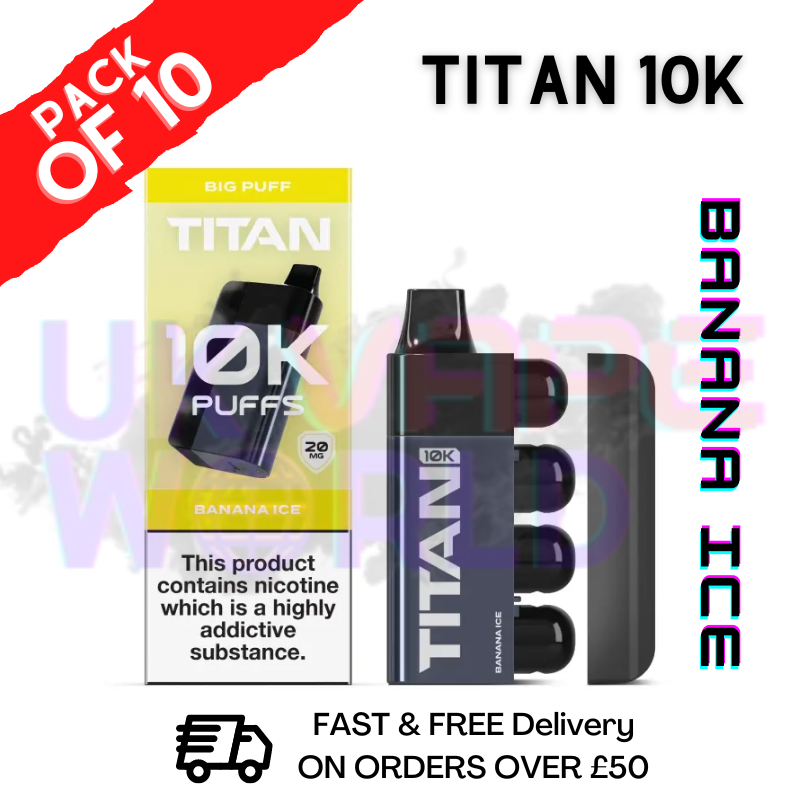 Shop Banana ICE - Titan 10K Disposable Vape Kit Box Pack Of 10 - UK Vape World