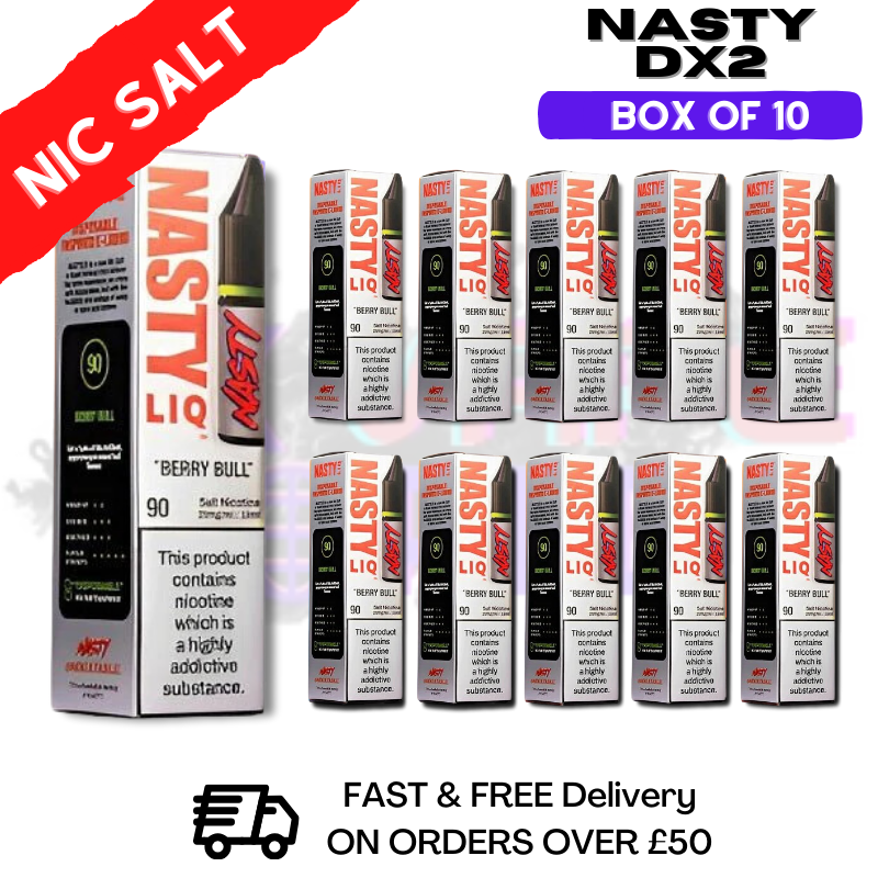 Shop Berry Bull - NastyLiq Nic Salt Box Of 10 - UK Vape World