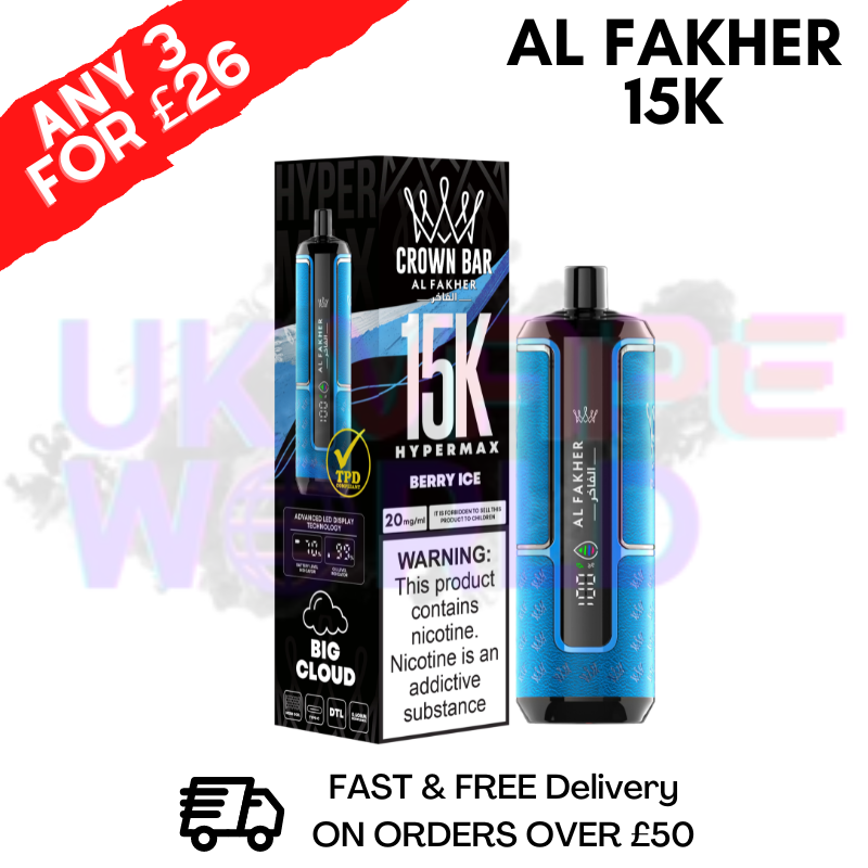 Berry ICE Al Fakher HyperMax 15k Puff | ANY 3 FOR £26