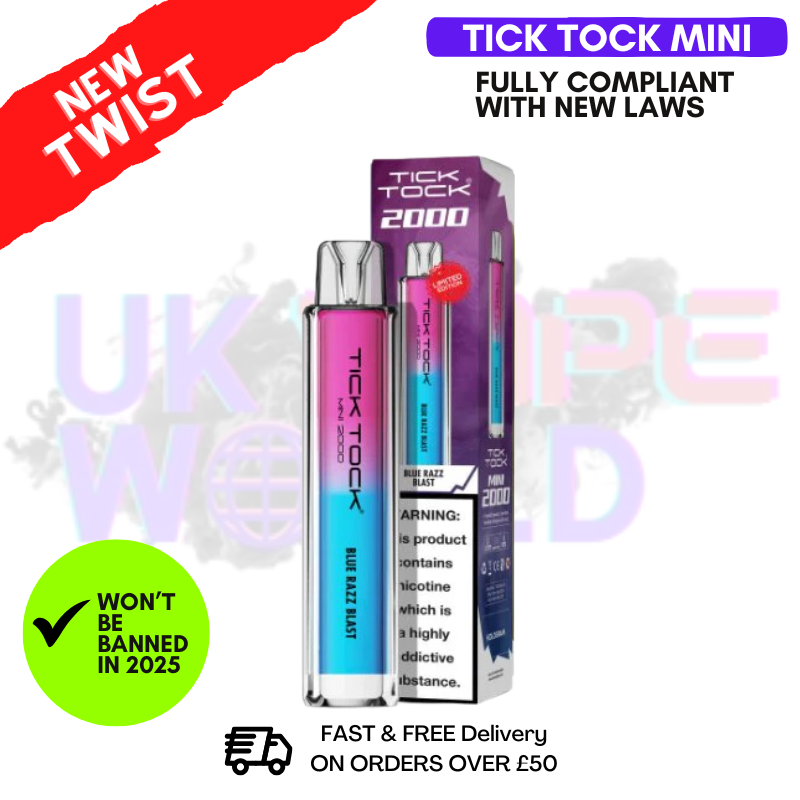 Blue Razz Blast Tick Tock Mini 2000 Puff Kit