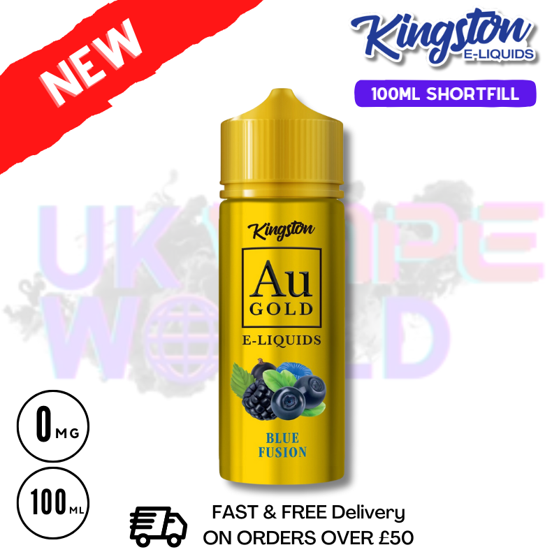 Shop Blue Fusion AU Gold Kingston 100ML Eliquid - UK Vape World