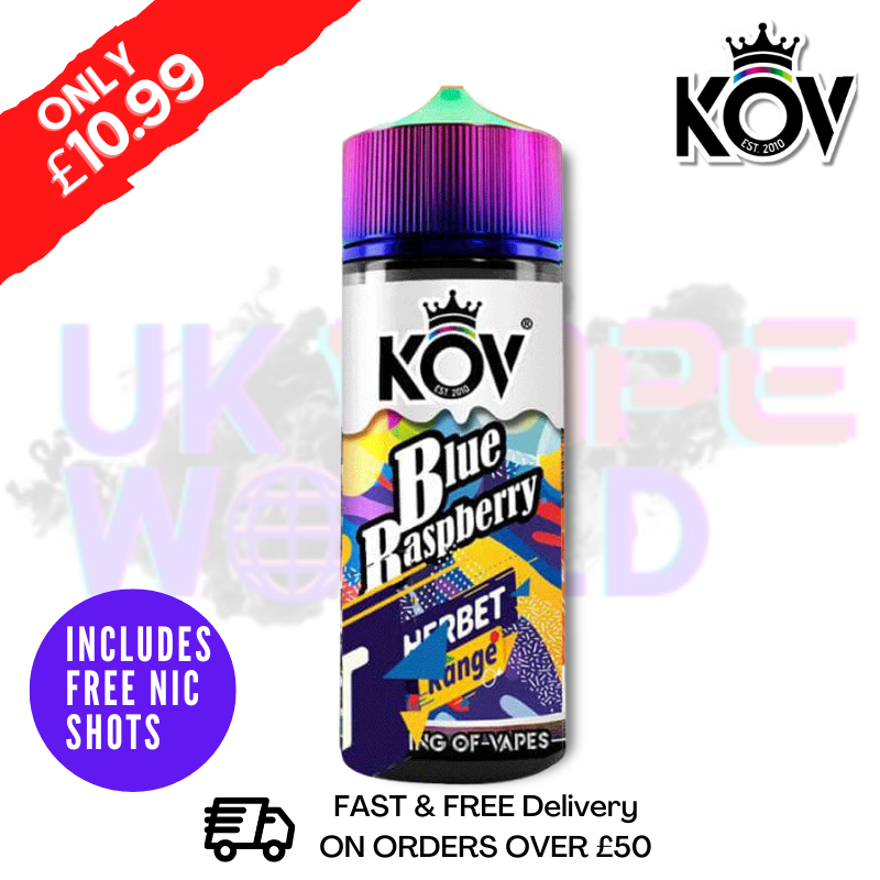 Shop Blue Raspberry Range KOV 100ML Eliquid Shortfill E Juice - UK Vape World