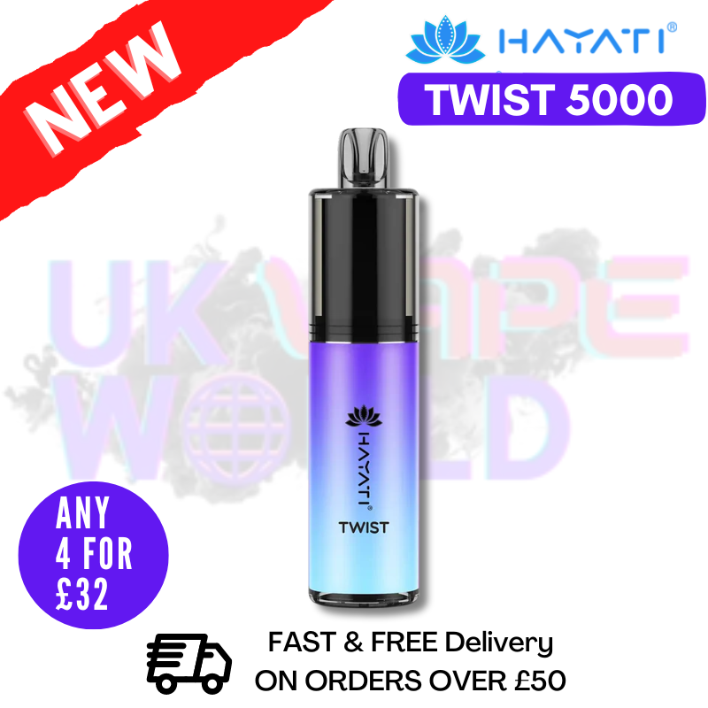 Shop Blueberry Raspberry Hayati Twist 5000 Puff 5K Disposable Kit - UK Vape World