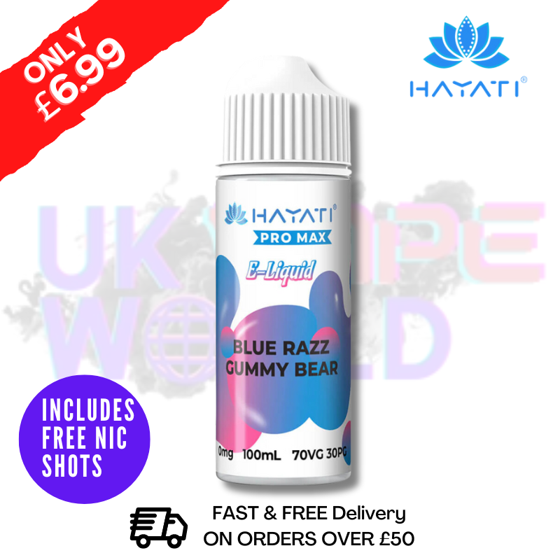 Shop Blue Razz Gummy Hayati Pro Max Shortfill Juice 100ML Eliquid - UK Vape World