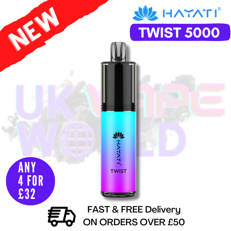 Shop Blue Sour Raspberry Hayati Twist 5000 Puff 5K Disposable Kit - UK Vape World