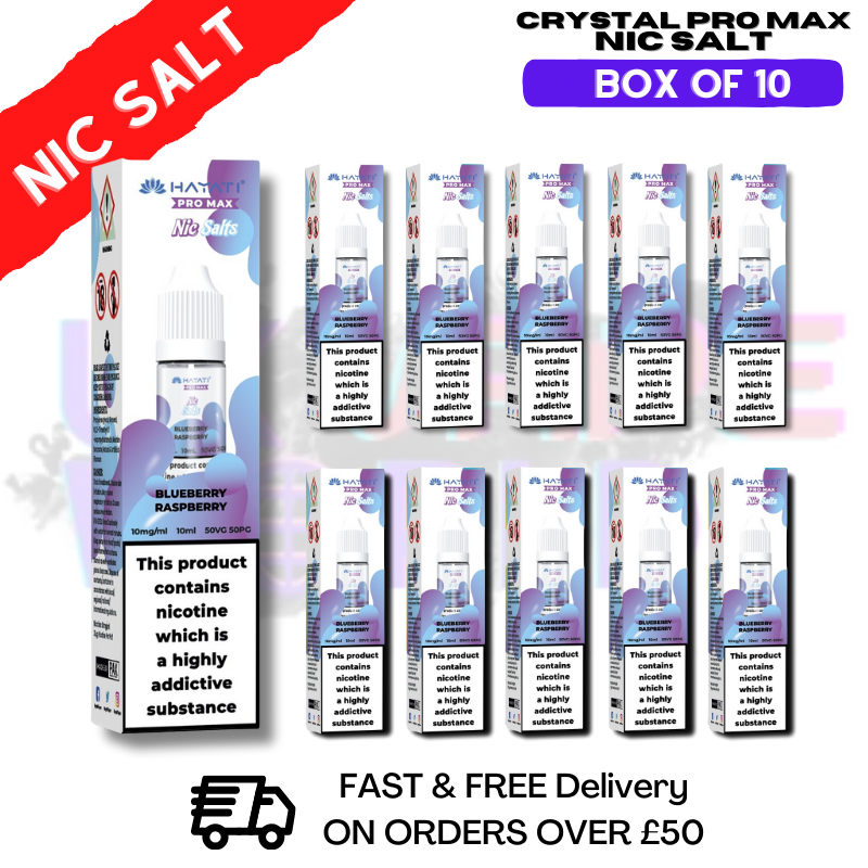 Blueberry Raspberry Hayati Crystal Bar Pro Max Box Of 10 Nic Salts