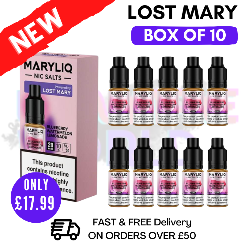 Shop Blueberry Watermelon Lemonade MaryLiq Nic Salt BOX OF 10 - UK Vape World