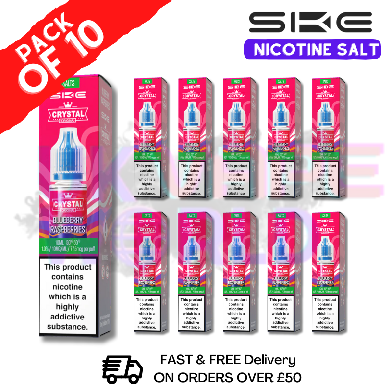 Shop Blueberry Raspberries Crystal SKE Nic Salt Box / Pack Of 10 - UK Vape World