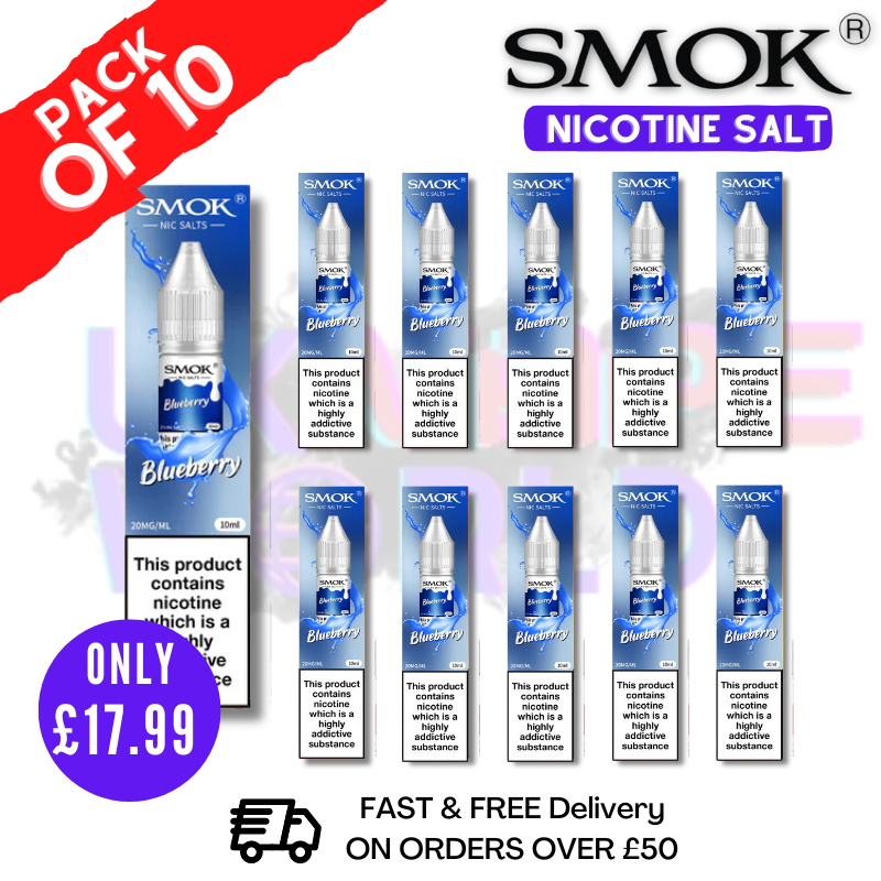 Shop Blueberry Smok Nic Salt E Liquid BOX OF 10 - UK Vape World