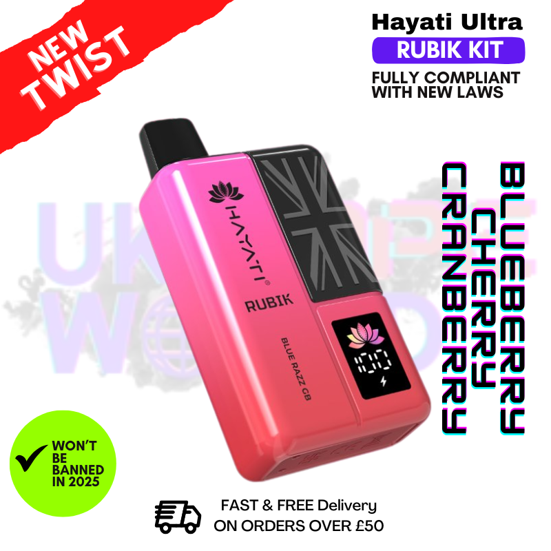 Shop Blueberry Cherry Cranberry Hayati Rubik 7000 Puff 7K Bar - UK Vape World