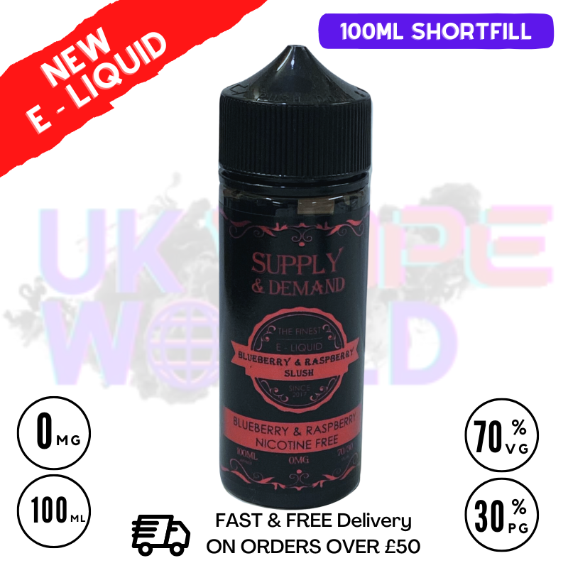 Blueberry & Raspberry Slush Supply & Demand 100ml Shortfill Eliquid