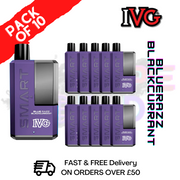 Shop Blue Razz Blackcurrant IVG Smart 5500 Puff Kit Pack / Box Of 10 - UK Vape World