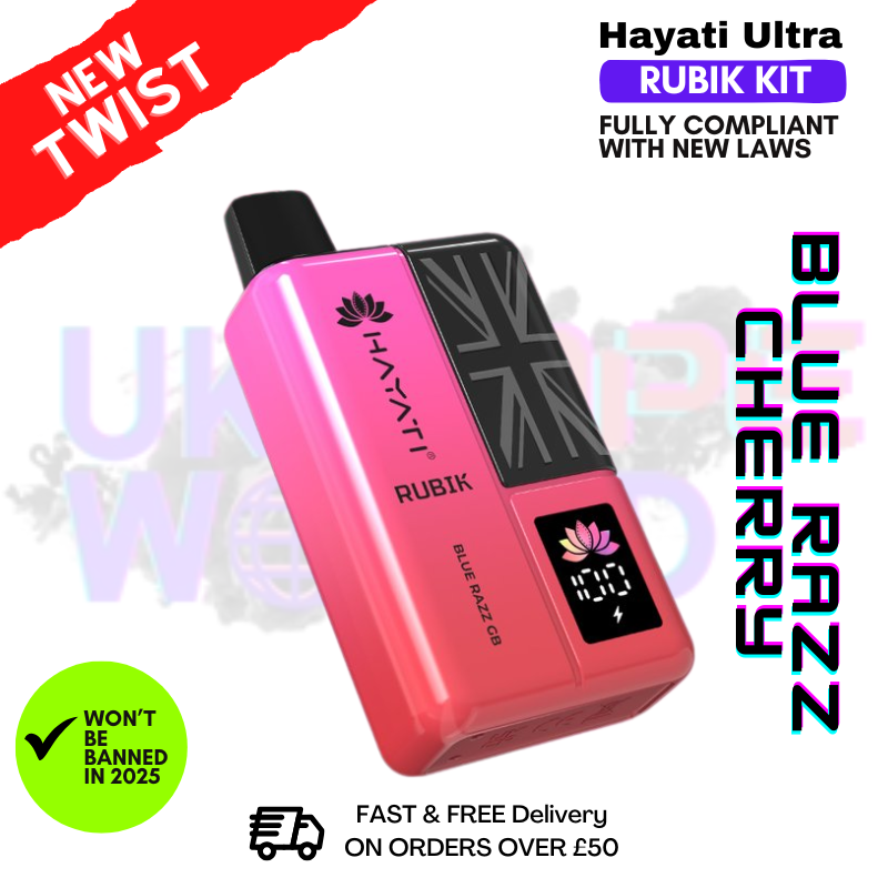 Shop Blue Razz Cherry Hayati Rubik 7000 Puff 7K Bar - UK Vape World