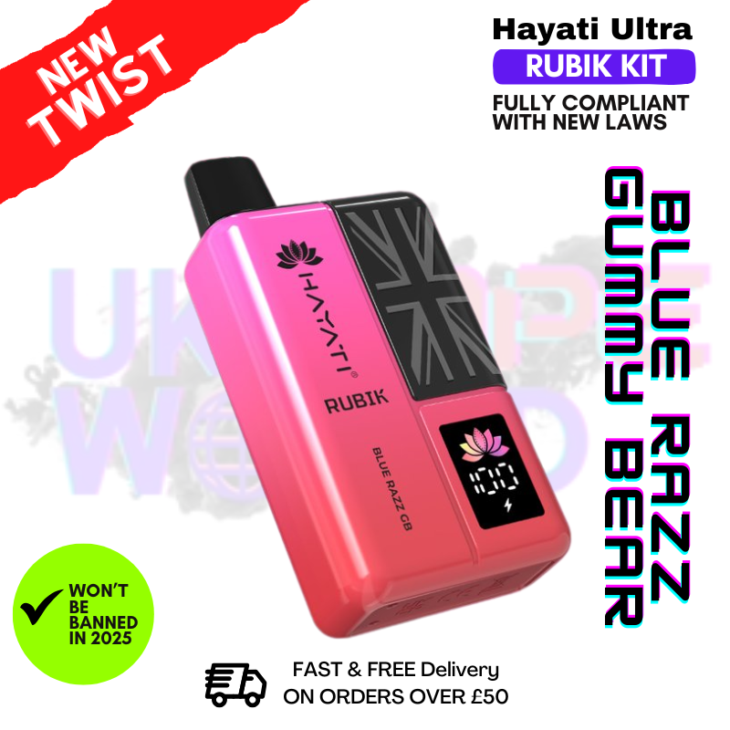 Shop Blue Razz Gummy Bear Hayati Rubik 7000 Puff 7K Bar - UK Vape World