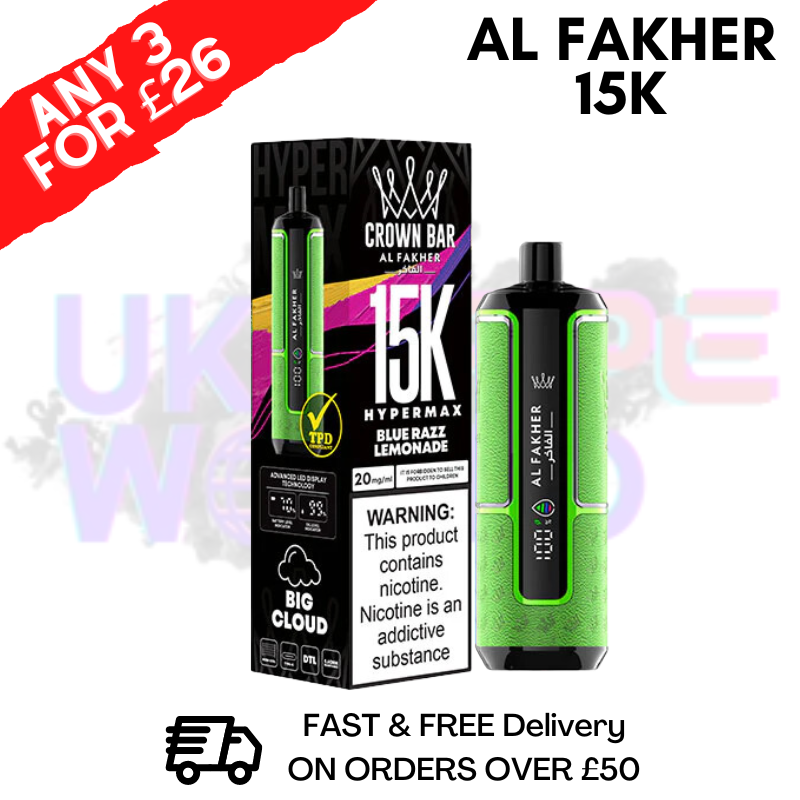 Blue Razz Lemonade Al Fakher HyperMax 15k Puff | ANY 3 FOR £26