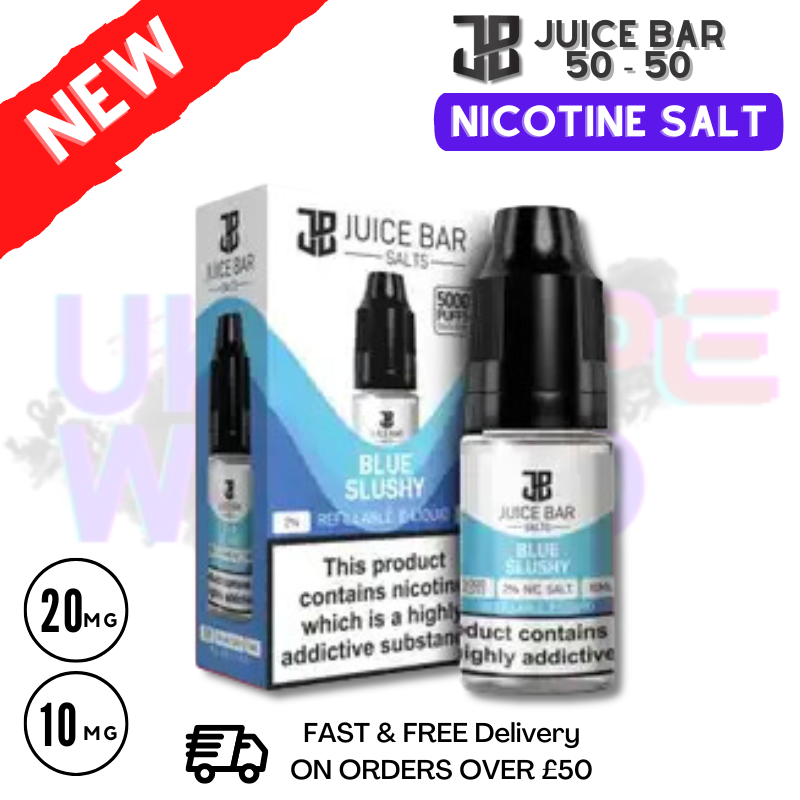Shop Blue Slushy Juice Bar Nic Salt 10ML eLiquid Only £1.99 - UK Vape World