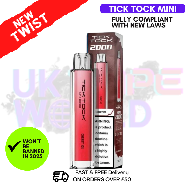 Cherry Ice Tick Tock Mini 2000 Puff Kit