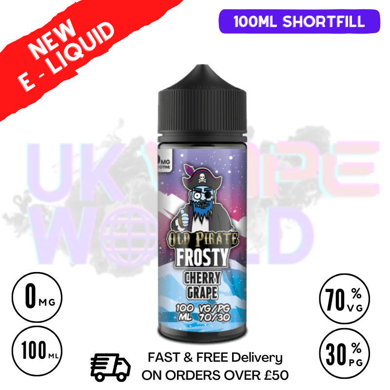 Buy Cherry Grape Old Pirate Frosty 100ML Eliquid - UK Vape World