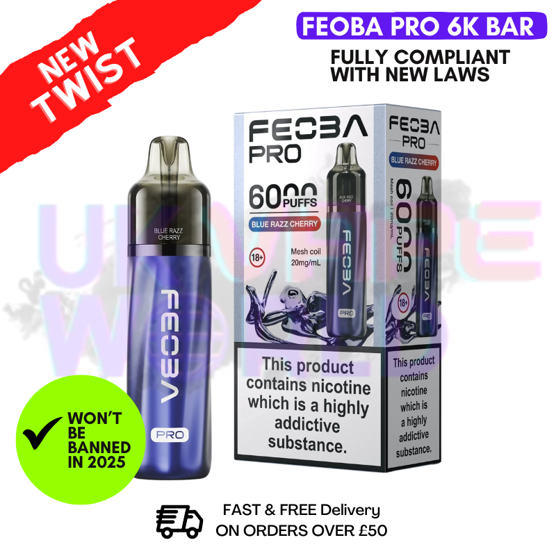 Buy Online Blue Razz Cherry Feoba Pro 6000 6K Puff Pod Kit