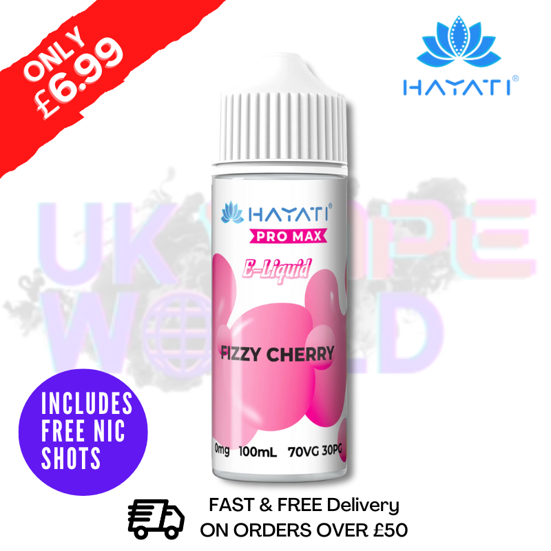 Shop Fizzy Cherry Hayati Pro Max Shortfill Juice 100ML Eliquid - UK Vape World