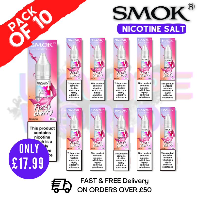 Shop Fizzy Cherry Smok Nic Salt E Liquid BOX OF 10 - UK Vape World