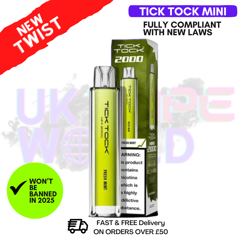 Fresh Mint Tick Tock Mini 2000 Puff Kit