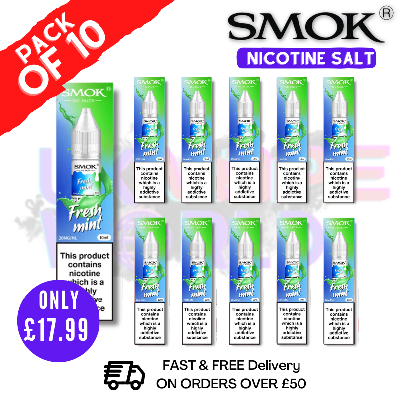 Shop Fresh Mint Smok Nic Salt E Liquid BOX OF 10 - UK Vape World