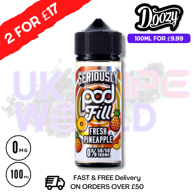 Shop Fresh Pineapple Seriously PodFill Shortfill Juice (NEW) 100ML Eliquid - UK Vape World