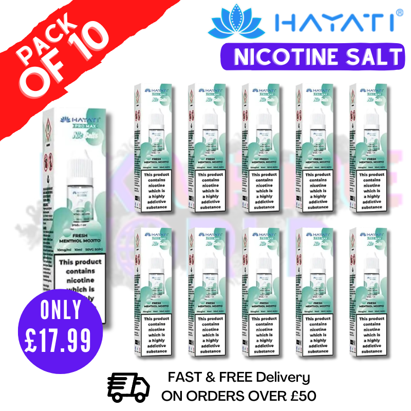 Shop Fresh Menthol Mojito Hayati Pro Max Nic Salt Box Of 10 - UK Vape World