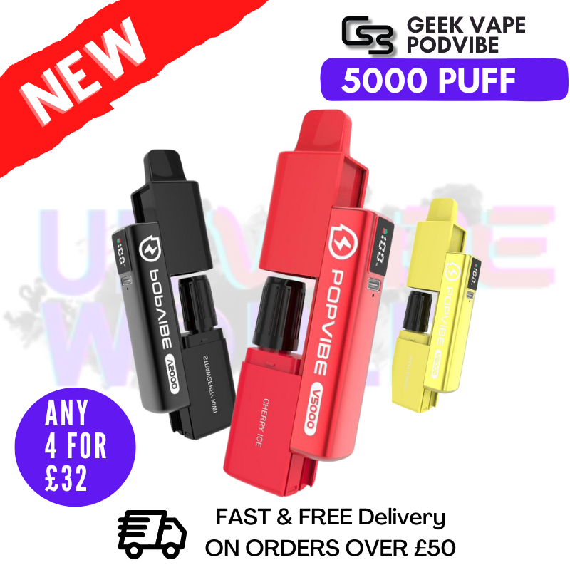 Shop GeekVape 5000 Podvibe Geek Bar V5000puff 5K Vape Kit - UK Vape World