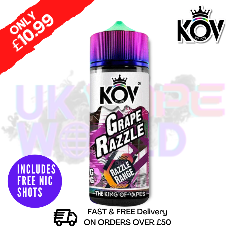 Shop Grape Razzle Range KOV 100ML Eliquid Shortfill E Juice - UK Vape World