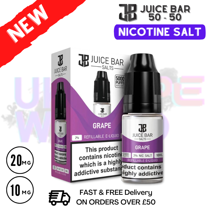 Shop Grape Juice Bar Nic Salt 10ML eLiquid Only £1.99 - UK Vape World