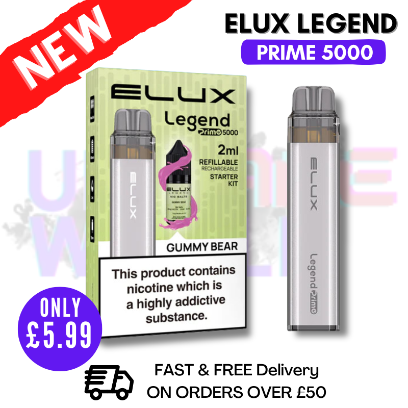 Shop Gummy Bear Elux Legend PRIME 5000 Puff Disposable Vape Kit - UK Vape World