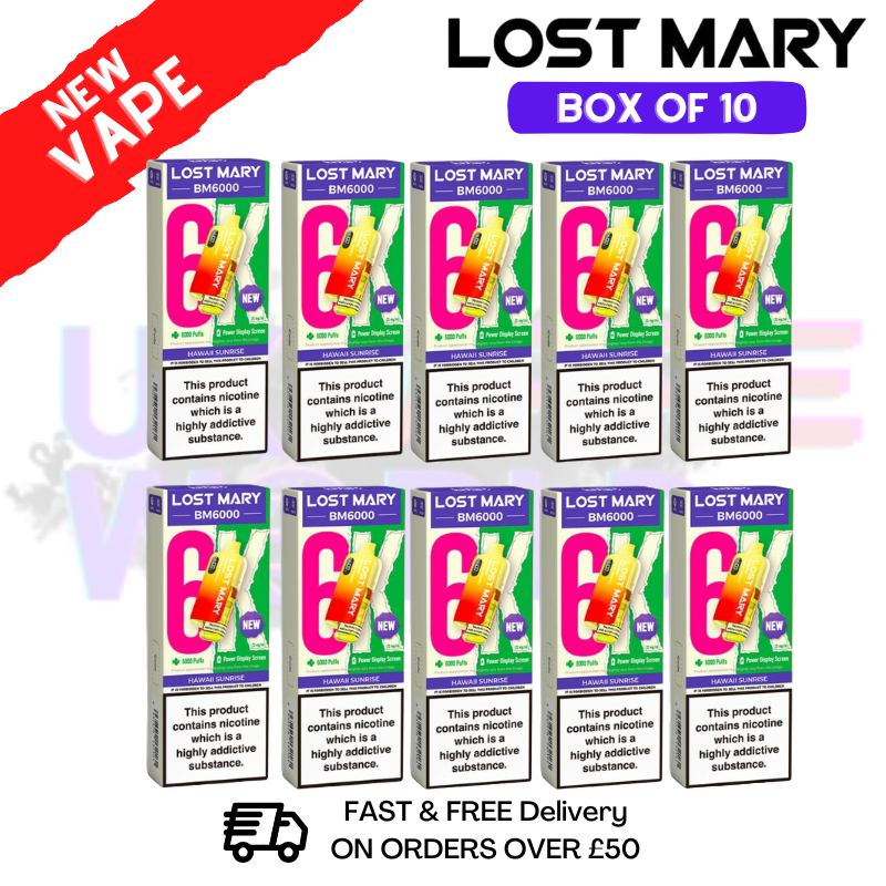 Hawaii Sunrise LOST MARY 6000PUFF 6K Box Of 10