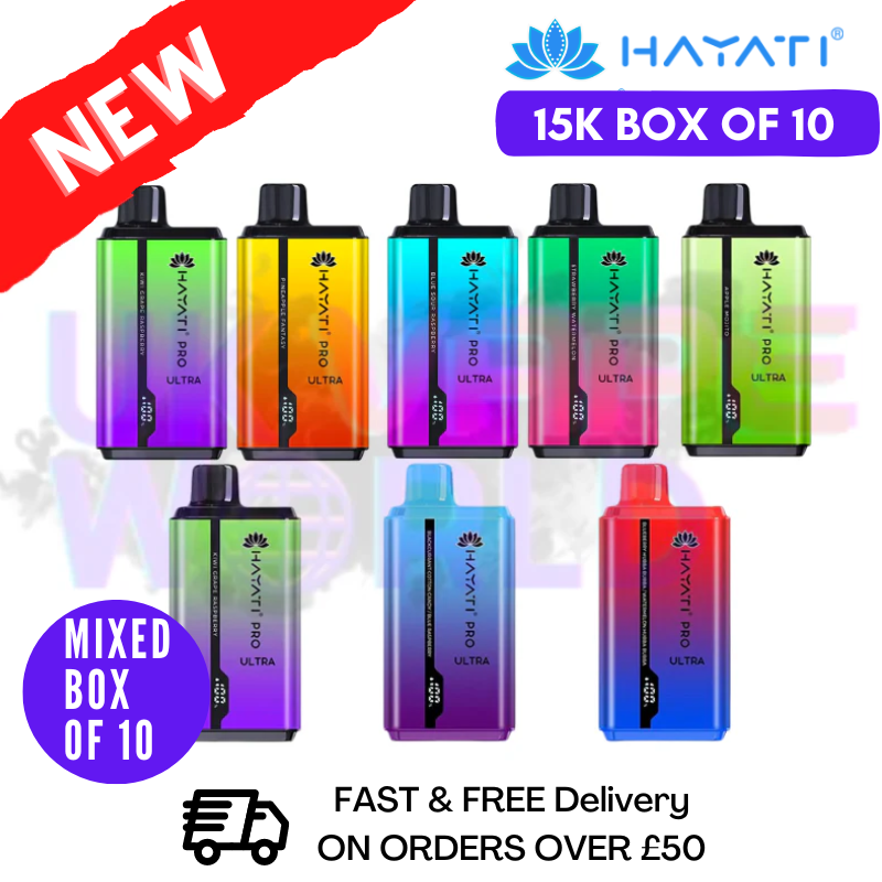 Shop Best Mixed - Hayati Ultra Pro 15000 Puff 15K Box Of 10 - UK Vape World