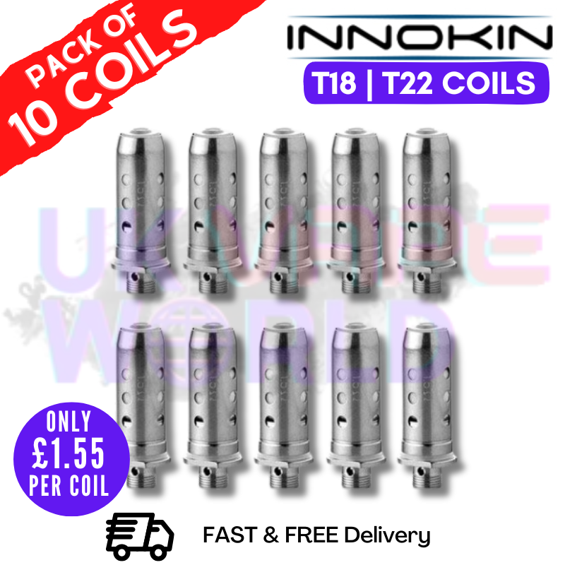 Shop Innokin T18 / T22 Replacement Coils Pack Of 10 - ONLY £1.55 Per - UK Vape World