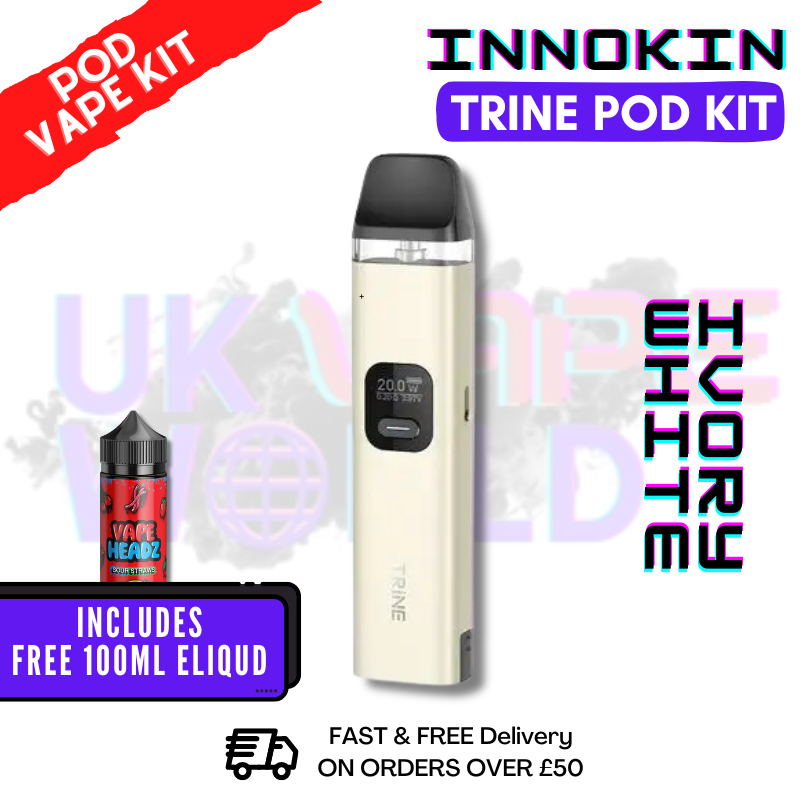 Shop Ivory White Innokin Trine Pod Vape Kit + FREE 100ML Eliquid - UK Vape World