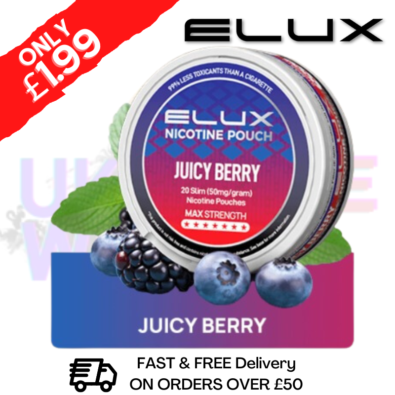 Shop Juicy Berry Elux Legend Nicotine Pouches - ONLY £1.99 - UK Vape World