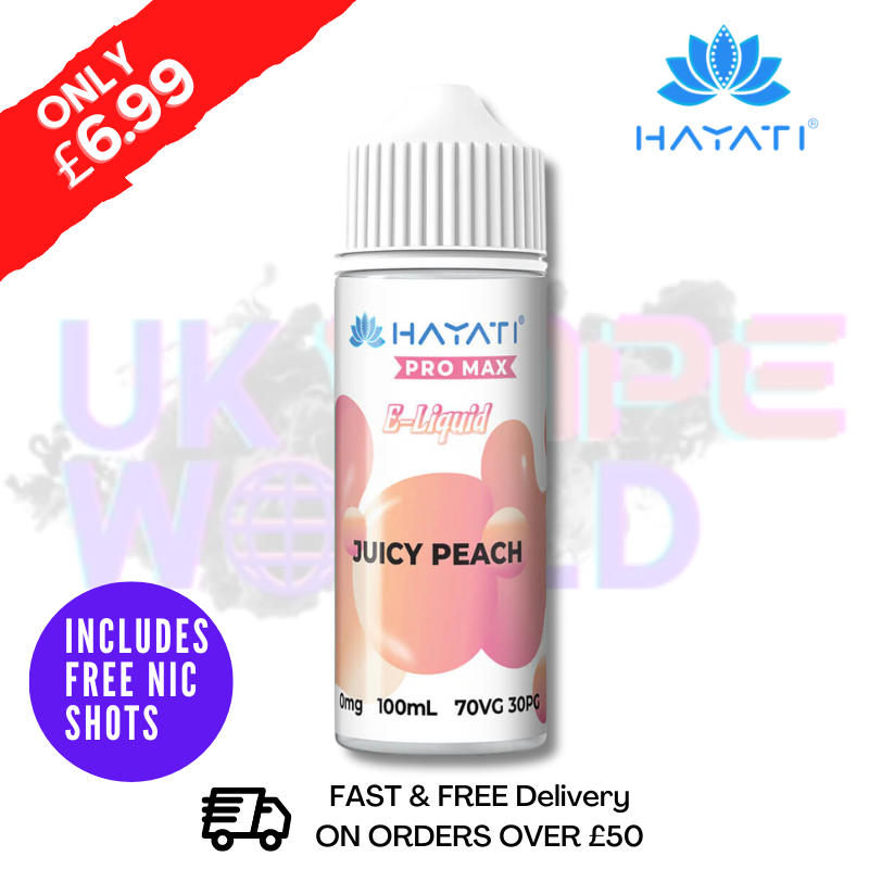 Juicy Peach Hayati Pro Max Shortfill Juice 100ML Eliquid