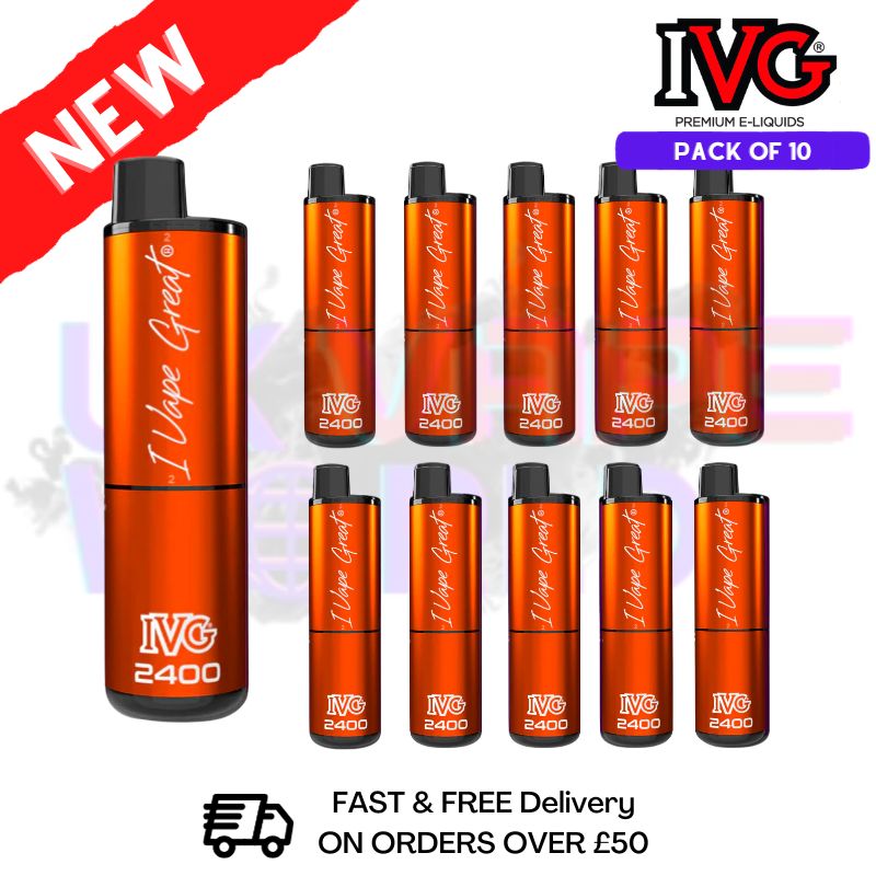 Box Of 10 - Juicy Edition IVG 2400 Disposable Vape Pen Kit - UK Vape World