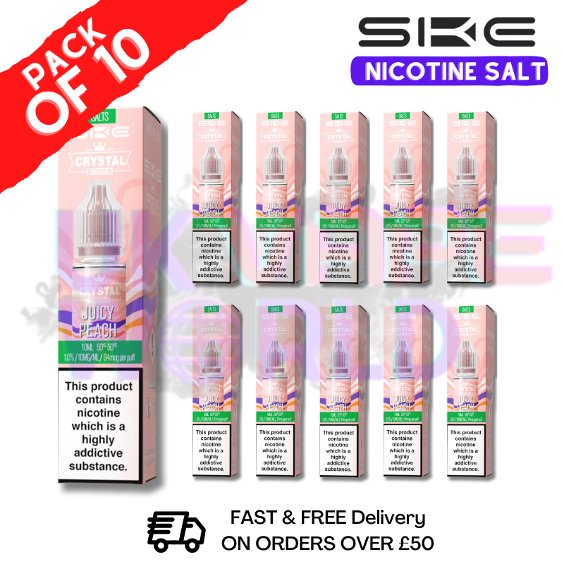 Juicy Peach Crystal SKE Nic Salt Box / Pack Of 10