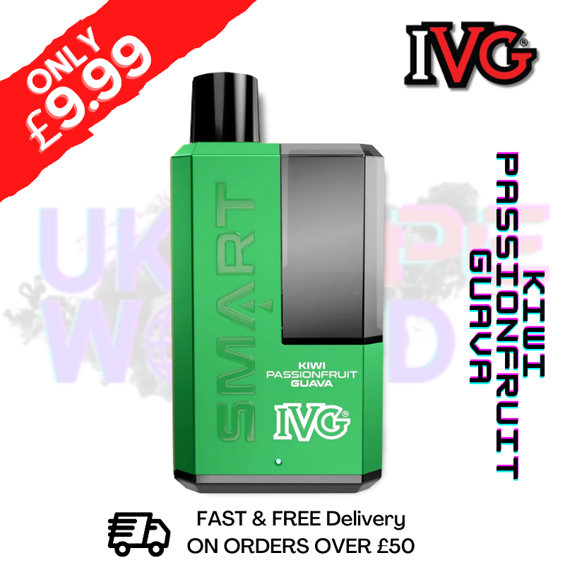 Shop Kiwi passionfruit Guava IVG 5500 Smart Disposable Kit - ONLY £9.99 - UK Vape World