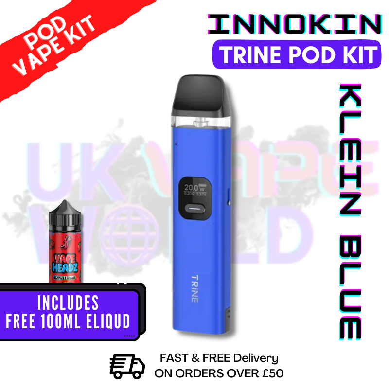 Shop Klein Blue Innokin Trine Pod Vape Kit + FREE 100ML Eliquid - UK Vape World