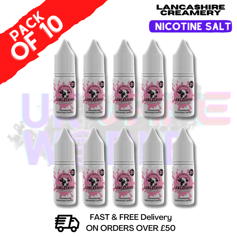 Strawberry MilkShake Lancashire Creamery NicSalt Box Of 10